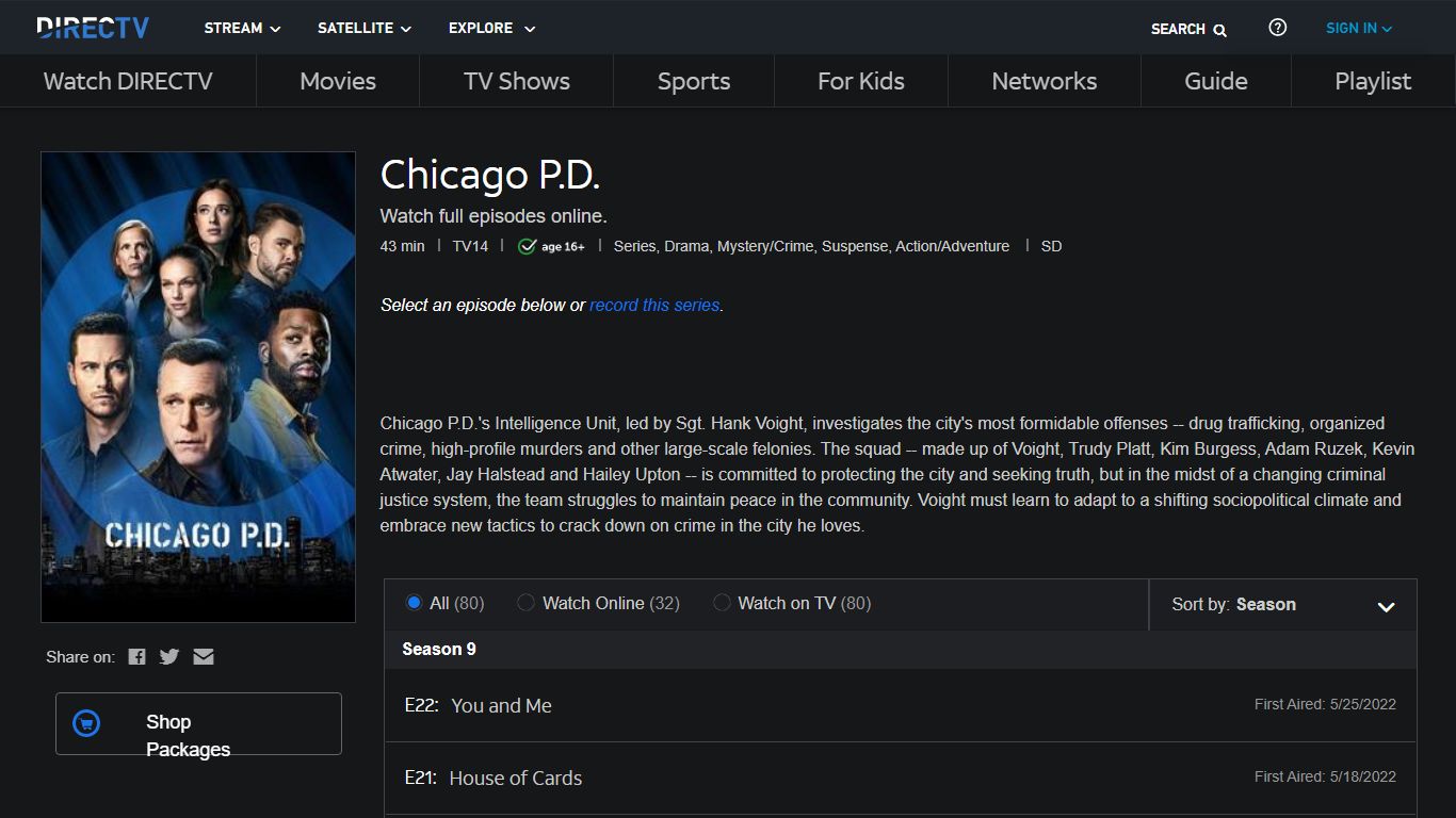 Chicago P.D. TV Series: Watch Full Episodes Online | DIRECTV